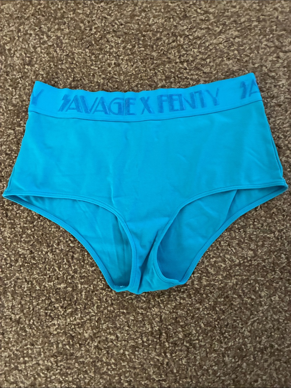 Savage X Fenty High-Waist Blue Shorts